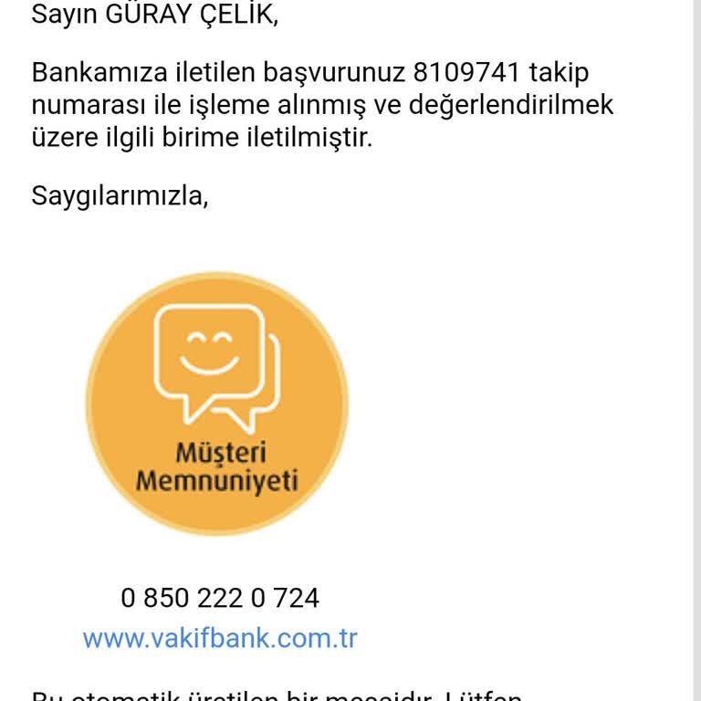 VakıfBank Kredi Bilgilerime Sistemden Erişemiyorum.