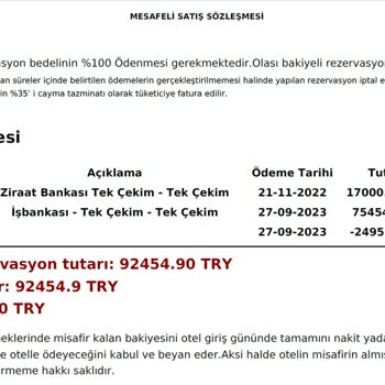 Ecc Tur - Haksız Kazanç Ve Sözleşmeye Aykırı Kur Farkı Tahsilatı Yaptı