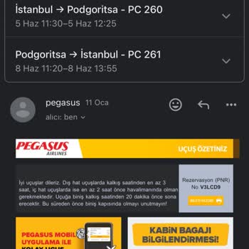 Pegasus SAW - Podgoritsa Uçuşu Planlama Değişikliği Mağduriyeti Hk.