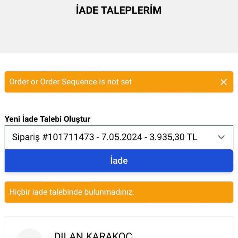Saat & Saat Online'dan İade Kodu Alamıyorum