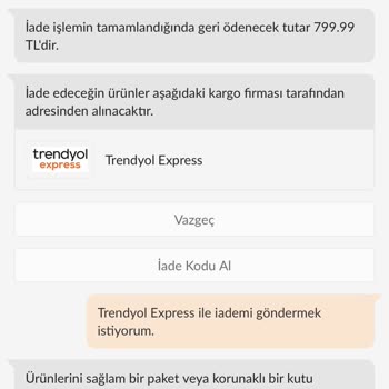 Trendyol Mağduriyeti - Siparişimi Yanlış Yollayıp İade Kabul Edilmedi