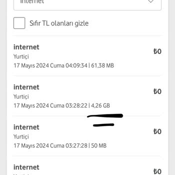 Vodafone Sürekli İnternet Aşımı Göstermesi