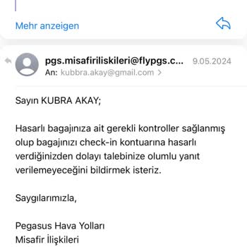 Pegasus Kırılan Valizleri Telafi Etmiyor! Mağdur Ediyor!