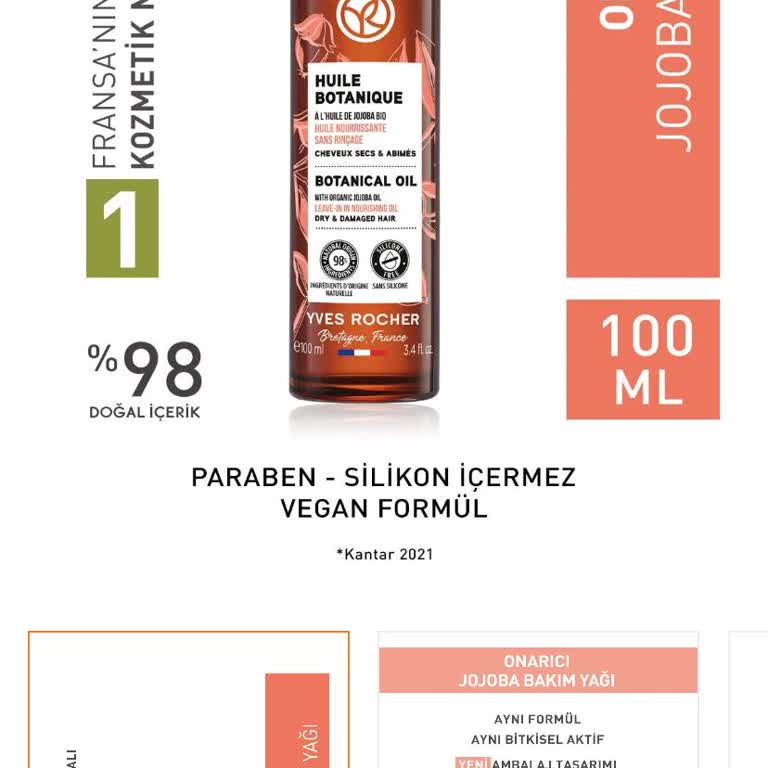 Yves Rocher Saç Bakım Yağı