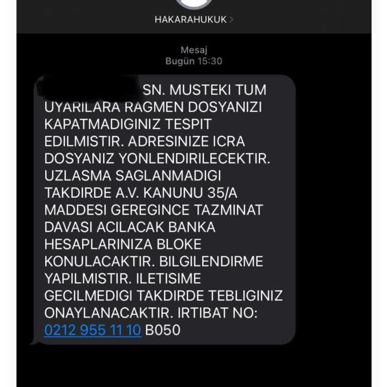 Hakara Hukuk (SMS) Haksız Yere Suçlamaya Maruz Kalma Ve Mağduriyetim