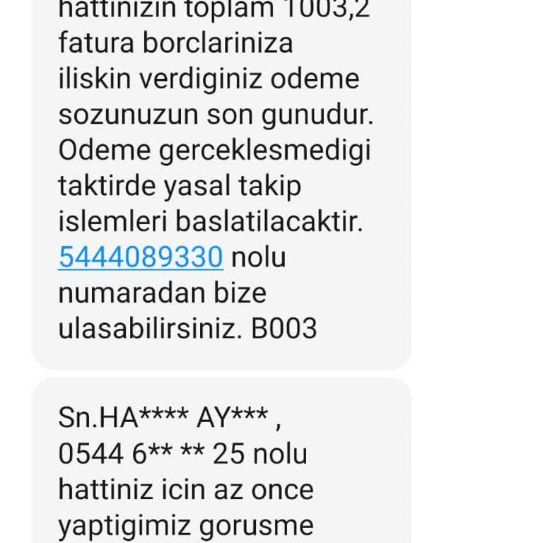 Vodafone'dan Gelen 05444089330 Numaralı Şüpheli Mesajlar