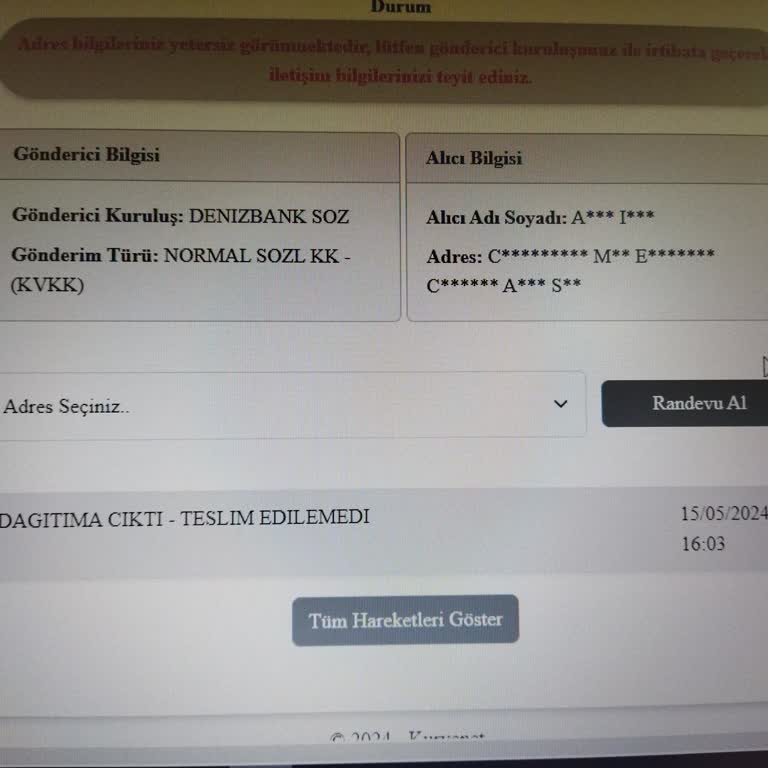 Kuryenet Kredi/banka Kartlarını Teslim Etmiyor