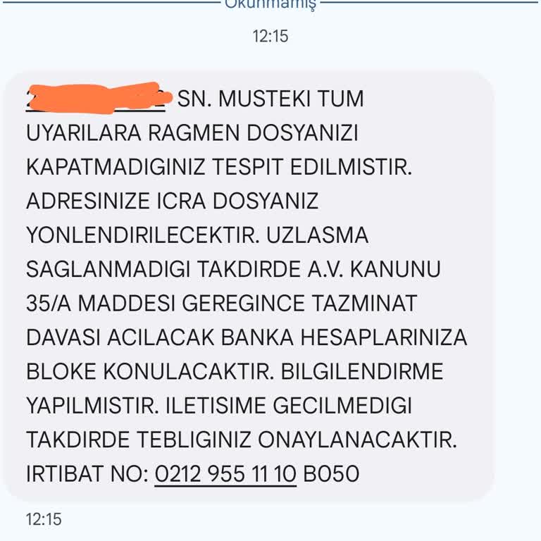 Hakara Hukuk (SMS) Haksız Ceza Dosyası SMS'ine Karşı Hukuki Şikayet Bildirimi