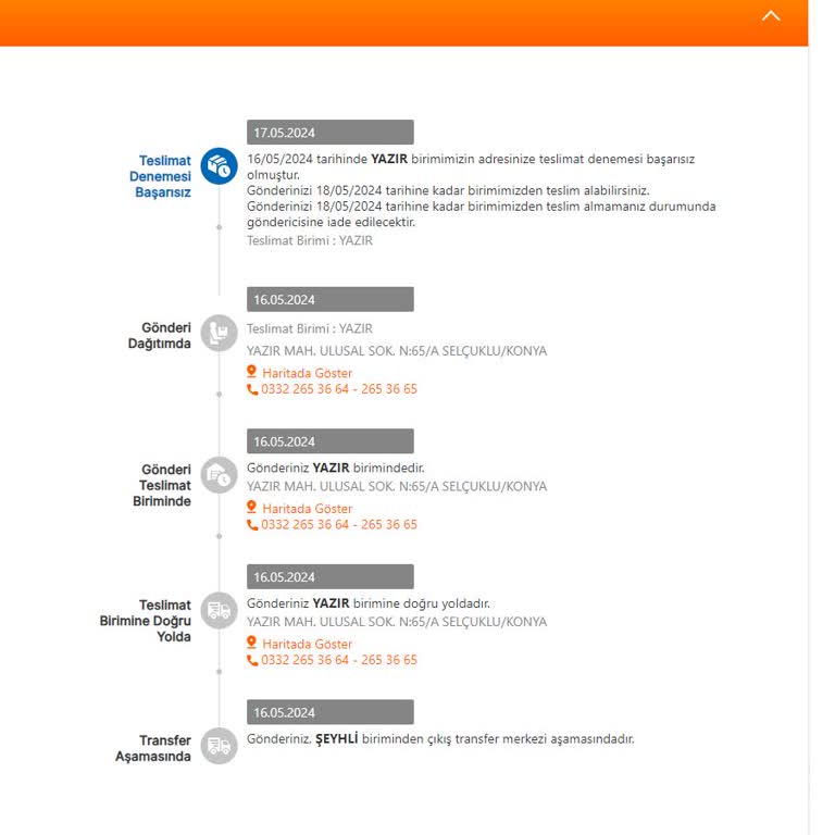 MNG Kargo Adresinizde Sizi Bulamadığımız İçin Teslim Edemedik.