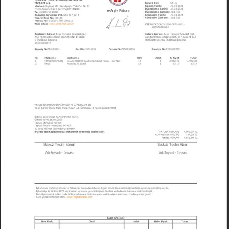 Arzum Gastromix Stand Mikser