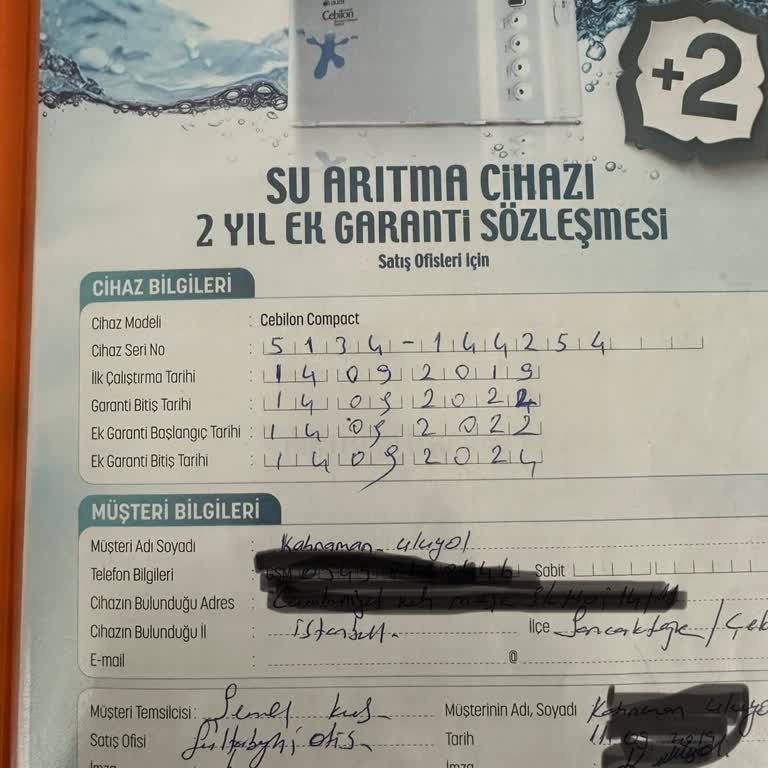 Aura Cebilon İhlas Arıtıcısının Garanti Kapsamında Olan İşlem İçin Ücret İstemesi