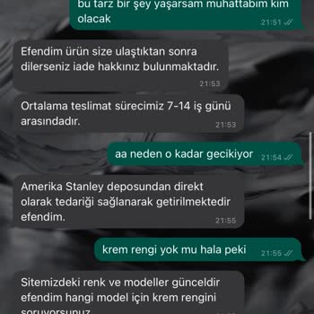 Termos Türkiye Ürün Orijinal Değil, Hasarlı, Marka Beni Engelledi