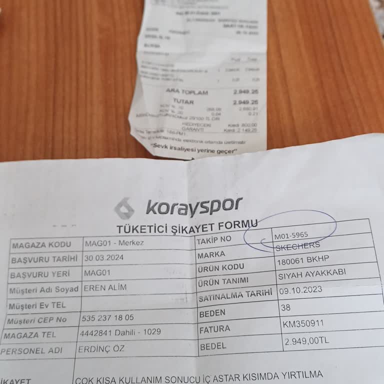 Ürünün Arkasında Durmayan Koray Spor