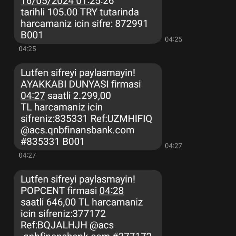 QNB Finansbank Kredi Kartımdan Harcama Yapıldı