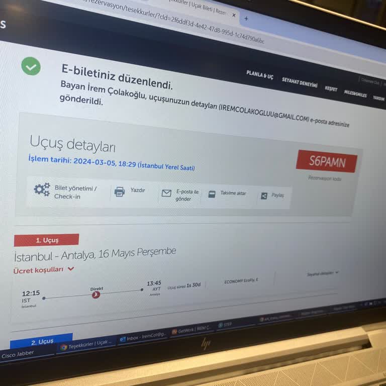 THY 2440 Antalya Uçuşu