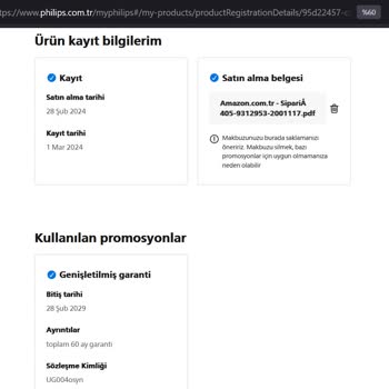 PHILIPS 5 Yıl Ek Garanti Muamması!