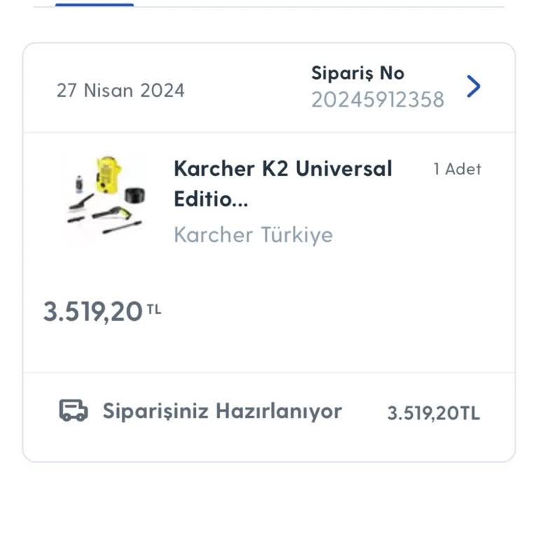 Karcher Türkiye'nin Siparişi Teslim Etmemesi