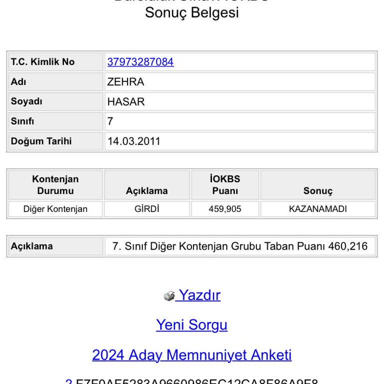 Milli Eğitim Bakanlığı (MEB) Bursluluk Sınavını Kazanamamışım Halbuki Taban Puan Daha Az.