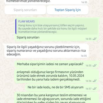 Flawwear Müşteri Hizmetleri Ve İade Sorunu