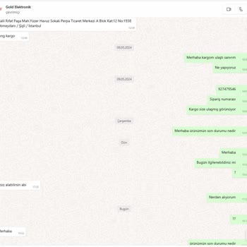 Gold Elektronik Bozuk Malzeme Göndermesi