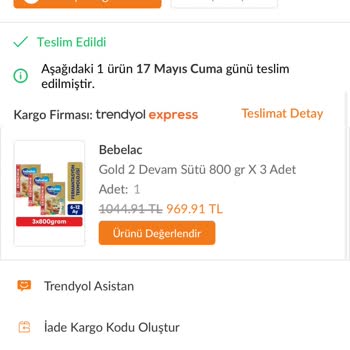 Trendyol Bebelac Mama Suluk Hediyesi