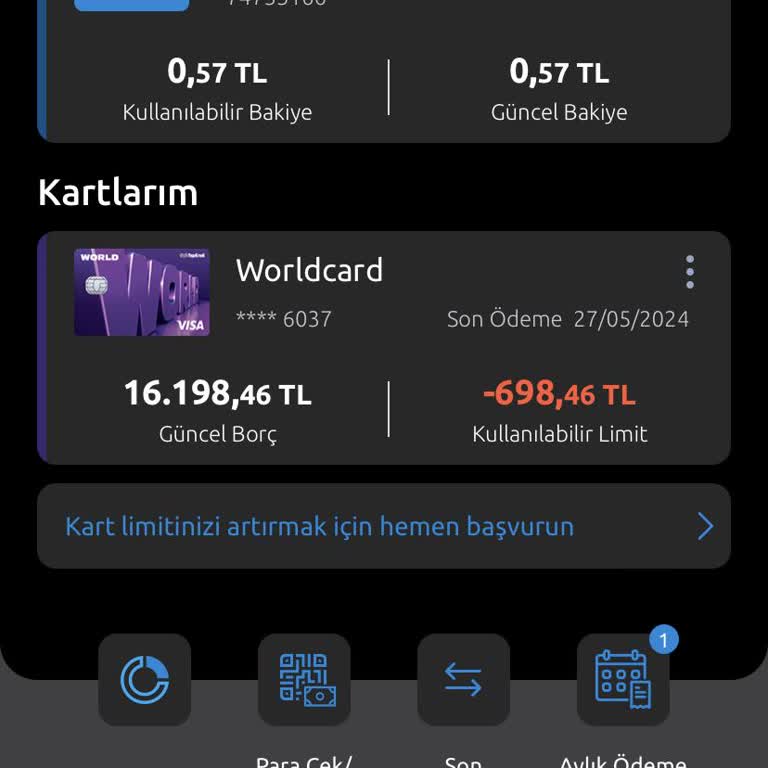 Yapı Kredi Mobilde Asgari Tarihi Güncellememe