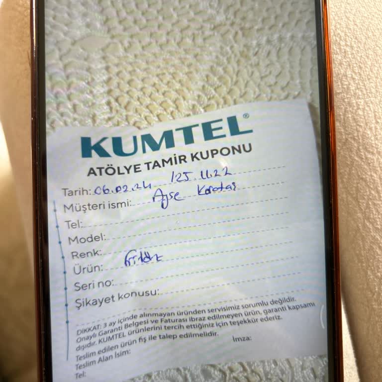 Kumtel Yetkili Servisi 3 Aydır Ürünümü Teslim Etmiyor