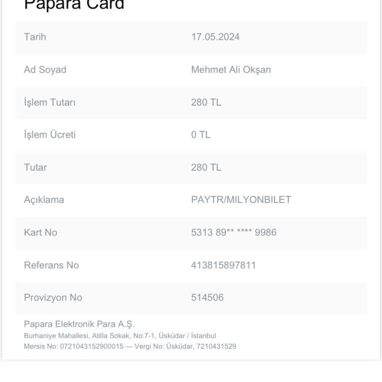 Milyonfest Bilet İadesi Talebi