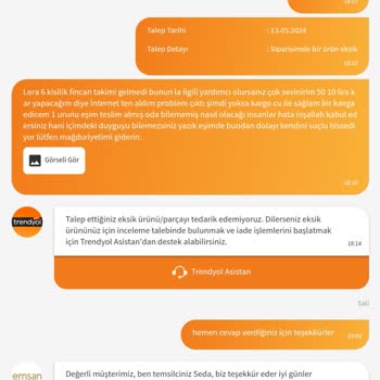 Emsan Mutfak Ürün İadesi Yapılmaması
