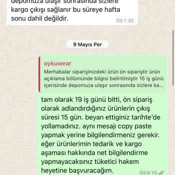 Oyku Wear Stok Olmayan Ürün Satıyor