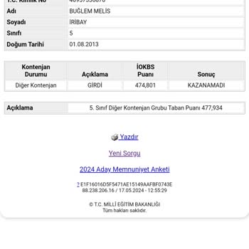 Milli Eğitim Bakanlığı (MEB) İokbs Sınav Sonuç İtiraz 2024
