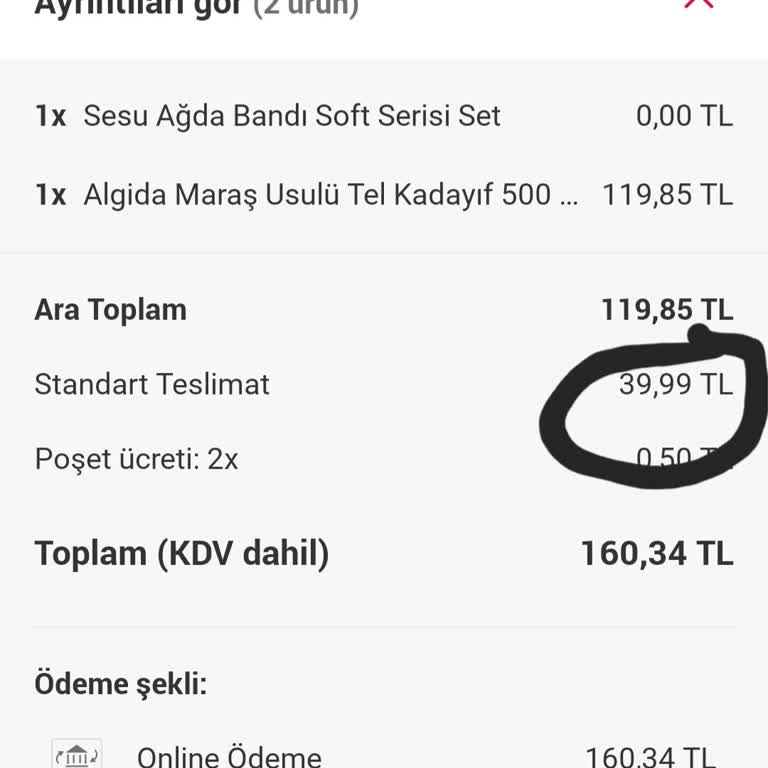 Yemeksepeti Gönderim Ücreti Şikayeti