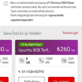 Vodafone Tarife Fiyatları Çok Yüksek!