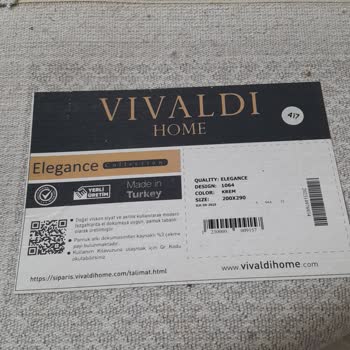 Vivaldi Home Elegans Halı Şikayeti