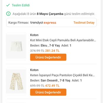 Trendyol Eksik Ürün Gönderiyor Arkasında Durmuyor.
