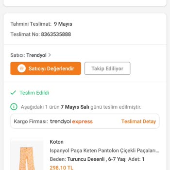 Trendyol Eksik Ürün Gönderiyor Arkasında Durmuyor.