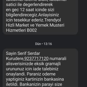 Trendyol Eksik Ürün Ve Eksik Para İadesi!