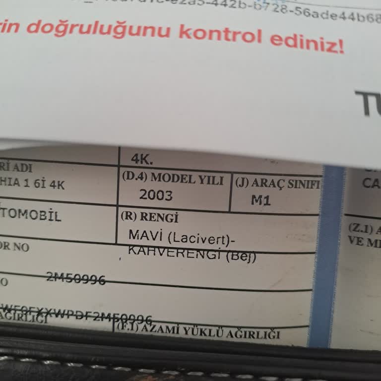 Tüvtürk Muayenede Araç Renginden Olumsuz Sonuçlandı