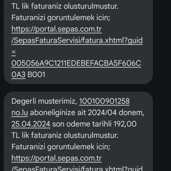 Sepaş Enerji Faturaları Yanlış Numaraya Gönderiyor.