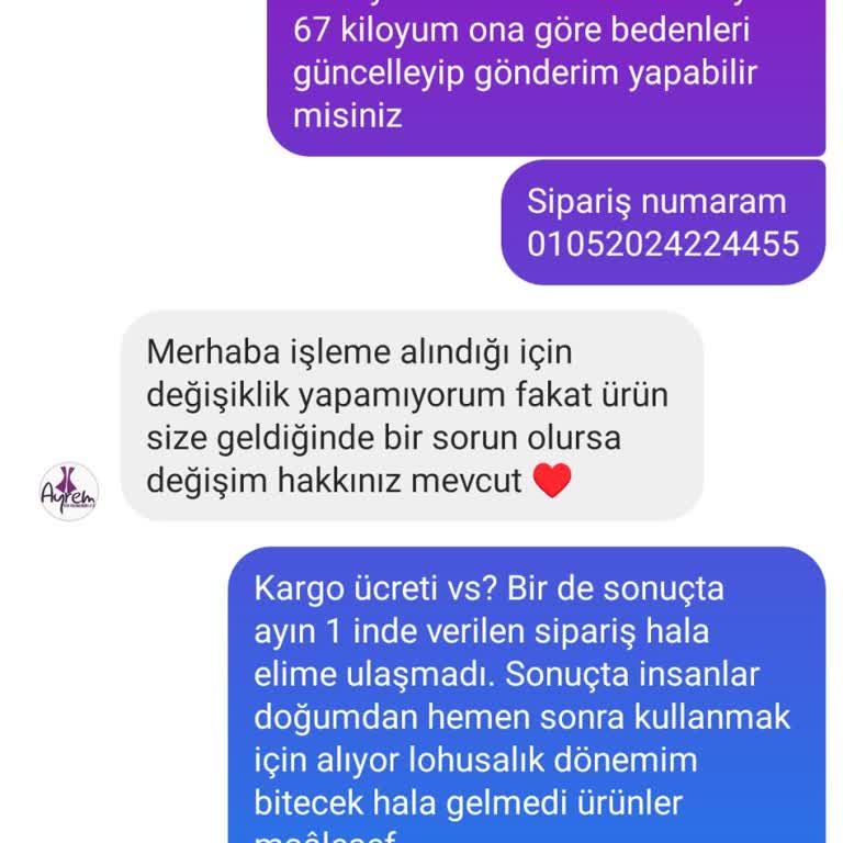 Ayrem Korse Ödemesi Yapılan Gelmeyen Ürünler