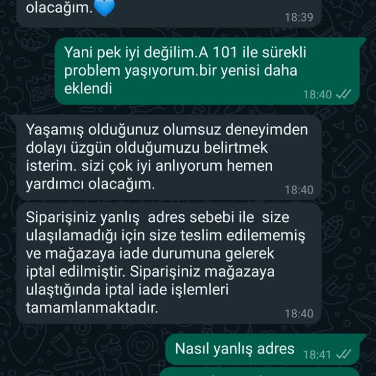 A101 Kuryeleri Yanlış Bilgi İle Siparişi İptal Ediyor.