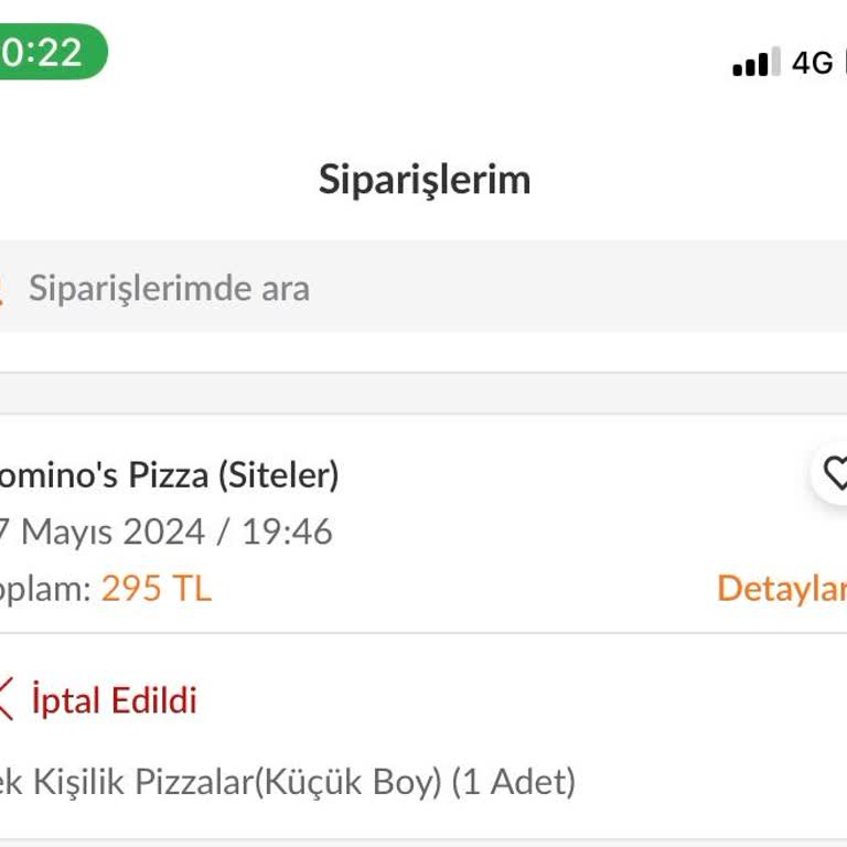 Domino's Pizza 40 Dakika Sonra Sipariş İptali