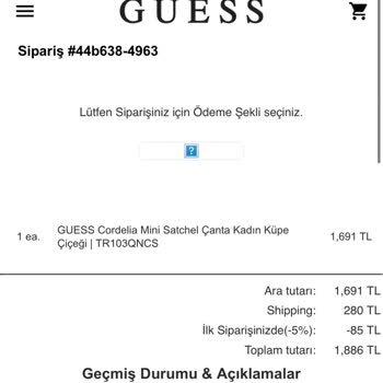 Guess Ten Çanta Siparişim Gelmedi