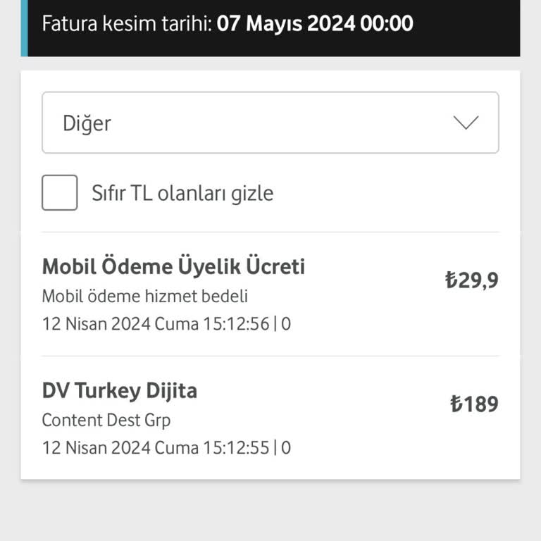 Dv Turkey Vodafone Dv Diji Adı Altında Ücret Kesmesi