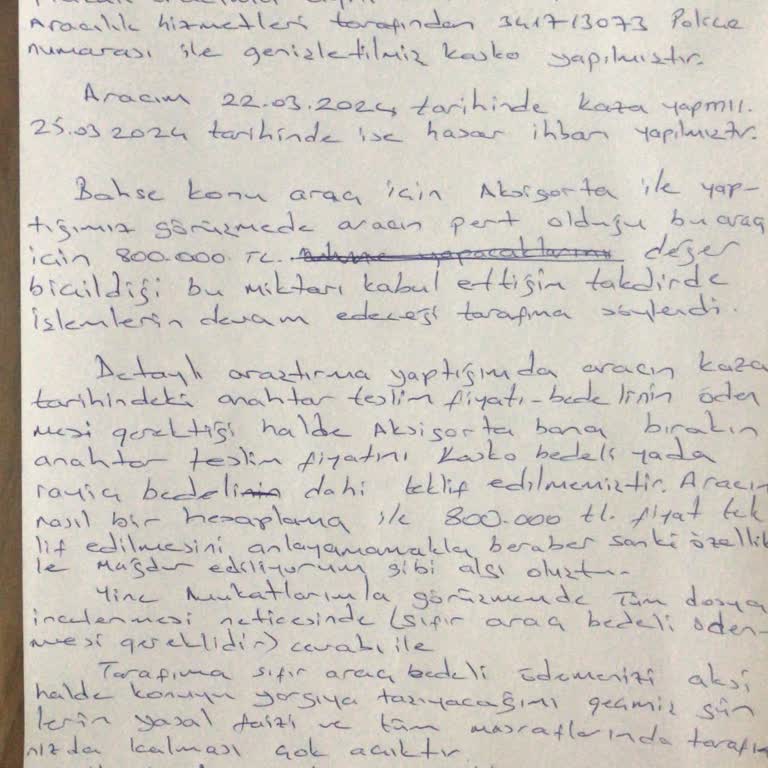 Aksigorta Kasko Poliçesi Tam Bir Fiyasko