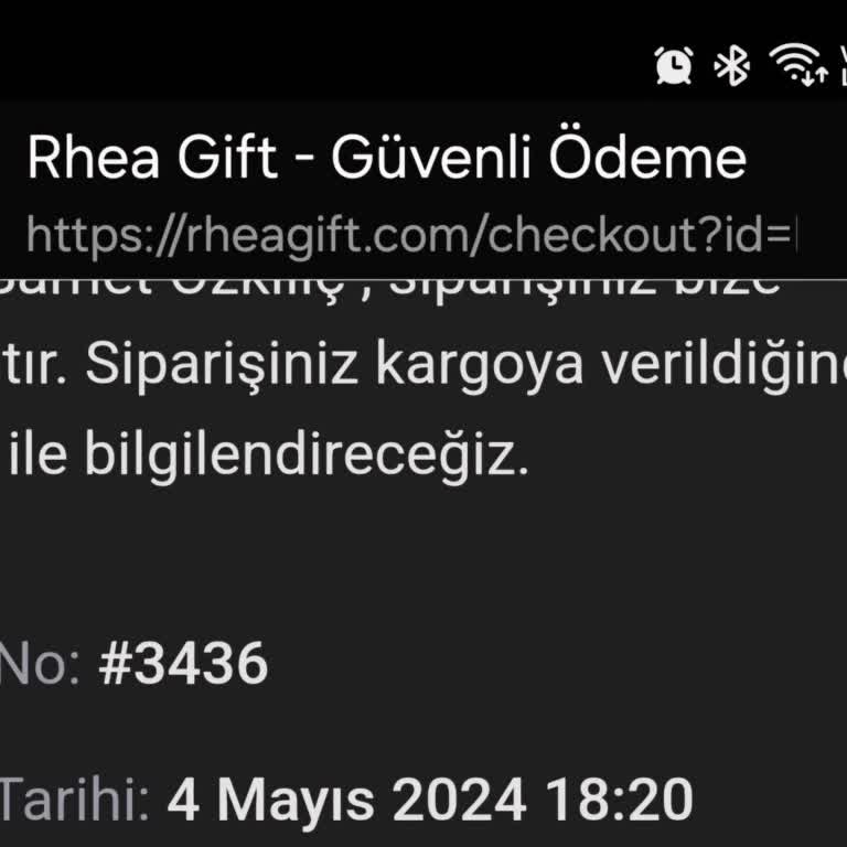 Rhea Gift Sitesinden Oluşturulan Siparişin Teslimatının Yapılmaması