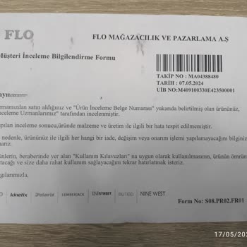 FLO Ayakkabı FLO'nun Ayakkabıyı Değiştirmemesi
