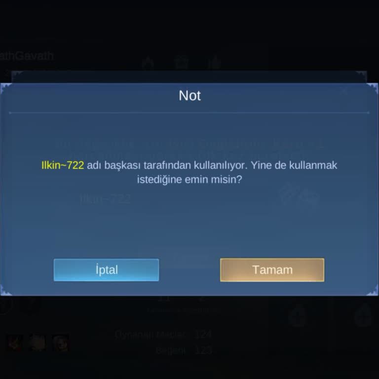 Mobile Legends İsim Kullanılıyor Hatası