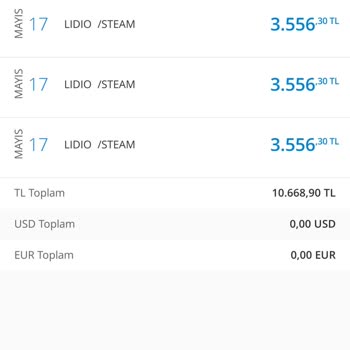 LIDIO/Steam Şikayetçiyim Denizbank Kredi Kartımdan 10600 TL Çekilmiş