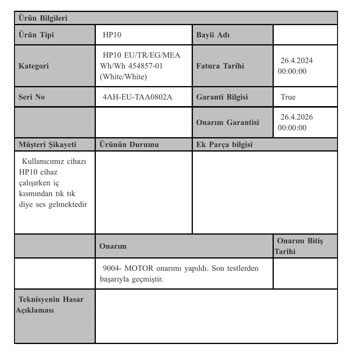 Dyson Purifier 6 Günde Motor Onarımı